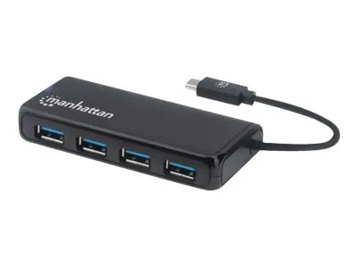 Zdjęcie produktu dla Manhattan 164924, USB 3.2 Gen 1 (3.1 Gen 1) Type-C, Czarny, USB 3.2 Gen 1 (3.1 Gen 1) Type-A, Kopolimer akrylonitrylo-butadieno-styrenowy (ABS), FCC, CE, WEEE, RoHS, USB
