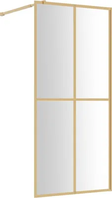 Produktbild von vidaXL Duschwand für Begehbare Dusche ESG Klarglas Golden 100x195cm