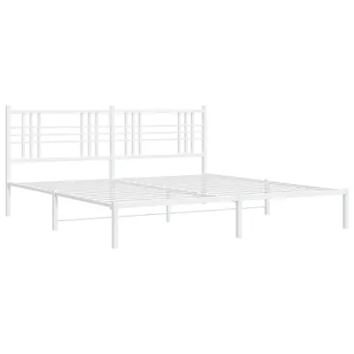 Produktbild von Bettgestell mit Kopfteil Metall Weiß 193x203 cm