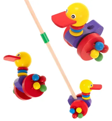 Image de Poussoir Canne Canard en Bois
