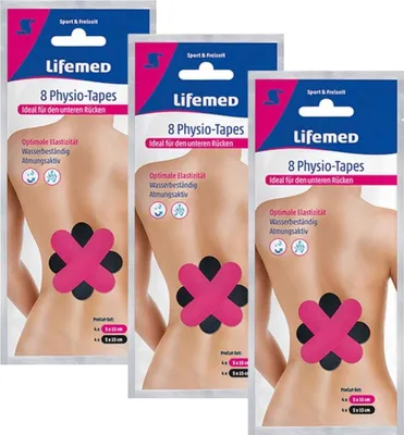 Produktbild von 3x Lifemed Physio Tapes Unterer Rücken 3x 8 Tapes