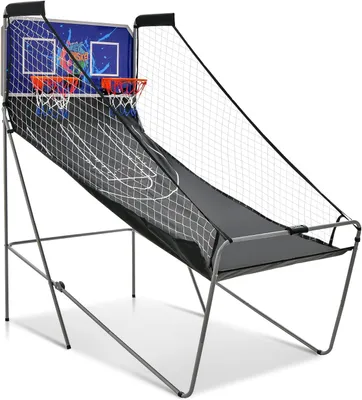 Produktbild von GOPLUS Basketball-Schießmaschine, Basketballständer inkl. 4 Basketbälle und Pumpe, Basketballkorb klappbar, Basketballständer mit Punktezähler, 8 Spieleinstellungen für 1-4 Spieler (Blau)