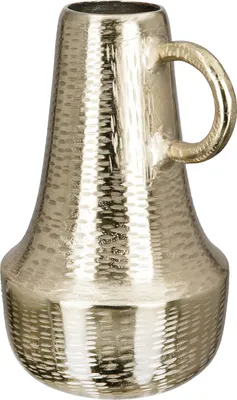 Produktbild von GILDE Vase bauchig "Lola" goldfarben, mit grober Oberfläche, H.30 cm, Öffnung: D.7cm, 69152