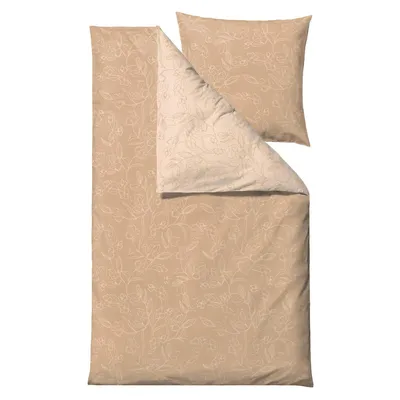 Produktbild von Södahl Bettwäsche Bettgarnitur 135x200 80x80 Blumen Infinity GOTS camel