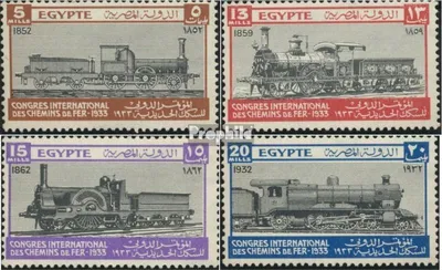 Produktbild von Briefmarken Ägypten 1933 Mi 160-163 (kompl.Ausg.) postfrisch Eisenbahnkongreß