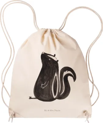 Produktbild von Mr. & Mrs. Panda Beutel Stinktier Sitzen - Transparent - Geschenk, Skunk, Baumwollbeutel, Spruch, Jutebeutel, Büro, Raubtier, sporttasche klein, Stinker, wander rucksack