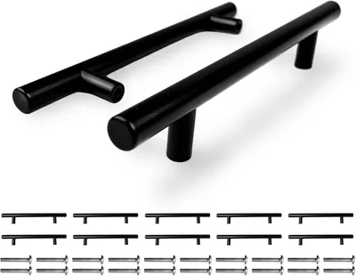 Imagen del producto de Pomos para muebles, color , acero inoxidable, 10 unidades, distancia entre agujeros de 128 mm, para cocina y muebles