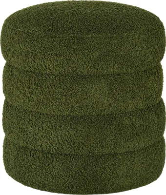 Produktbild von Hocker, rund, Teddyfleece, bis 120kg, Φ40x45H cm, Grün