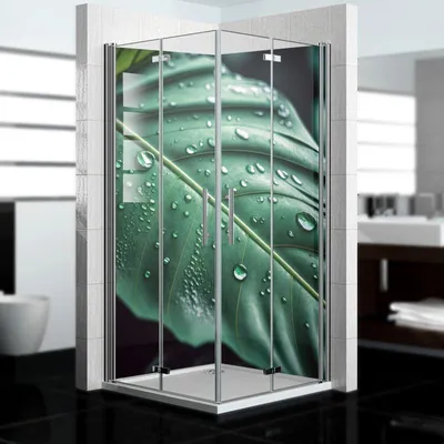 Produktbild von dedeco Eck-Duschrückwände Aluminium wasserfest Motiv: Abstrakt V9, Nano-Protect seidenmatt, 2 x 90x200x0,3cm, Badrückwand, Fliesenersatz fugenlos Wandverkleidung Wandpaneele,  Germany