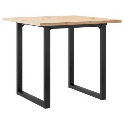 Obrázek produktu pro vidaXL Jídelní stůl O-rám 80x80x75,5 cm masiv borovice a ocel