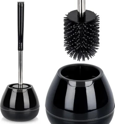 Immagine prodotto di Scopino per WC in silicone con supporto e pinza nero 42 cm