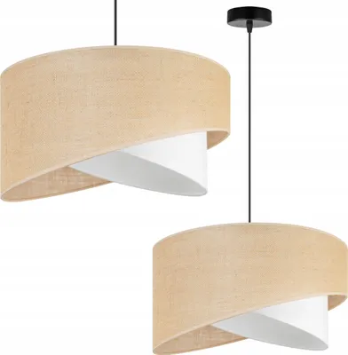 Produktbild von Hängelampe, Deckenleuchter, weißer Jute-Lampenschirm
