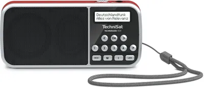 Immagine prodotto di TechniSat TECHNIRADIO RDR | radio DAB+/UKW portatile con adattatore di rete, batteria ricaricabile | rosso