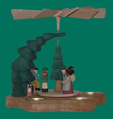 Produktbild von Wandpyramide Erzgebirgsfiguren geschnitzt Höhe 26cm NEU