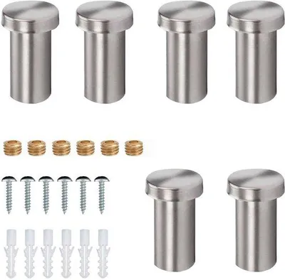 Immagine prodotto di Ibenzoa® Set di 6 ganci a parete in acciaio inossidabile – resistenti alla ruggine e alla corrosione, ganci multifunzionali per bagno e cucina, inclusi viti