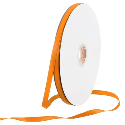 Productafbeelding van Satlintape - Dubbelzijdig grosgrainlint - Voor decoratie en knutselwerk - 6 mm x 91,44 meter - Oranje