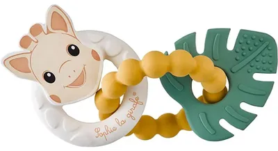 Image de Sophie la girafe, anneau de dentition, motifs tropicaux / caoutchouc naturel