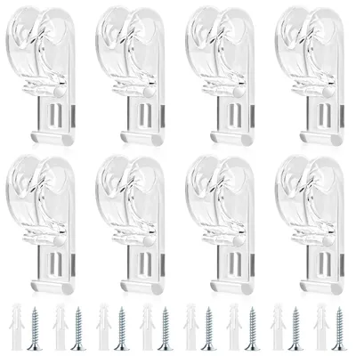 8er-Set Rollo-Sicherheitskettenhalter, P-Clips, transparent