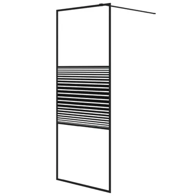 Produktbild von vidaXL Duschwand für Begehbare Dusche Schwarz 80x195 cm ESG-Glas Klar