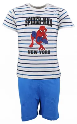 Produktbild von Marvel Spiderman Kinder Schlafanzug Pyjama kurz Nachtwäsche 104 - 134 Baumwolle - Rot, 128
