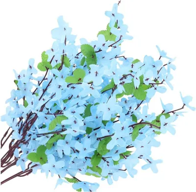 Produktbild von Dekolo Künstliche Blumen Blumenstrauß Pflanzen Forsythie Frühlingsblumen Kunstblumen Blau