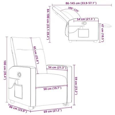 Zdjęcie produktu dla VidaXL 3324064, Tkanina, Szarobrązowy, Czarny, Pianka, 110 kg, 690 mm, 860 mm