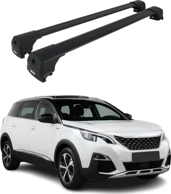 Image de Barres De Toit Transversales pour Peugeot 5008 2017-2023 Aluminium 2Pcs Noir ABE