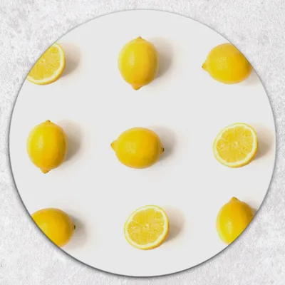 Produktbild von Glas-Herdabdeckplatten Glaskeramikkochfeld-Abdeckung Spritzschutz Glas Runden Schneidebrett fi40 cm - Früchte Zitronen