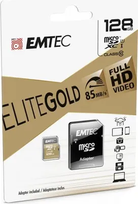Produktbild von Emtec mSD 256GB UHS-I U1 EliteGold (ECMSDM256GXC10GP)