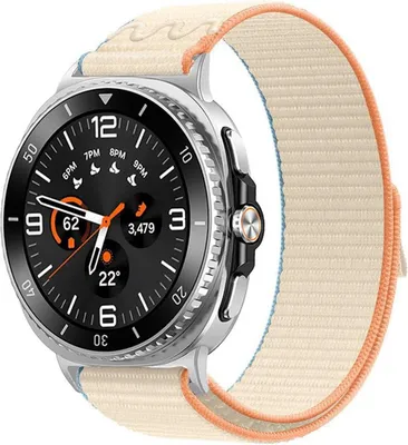 Obrázek produktu pro Pro Samsung Galaxy Watch 8 / 8 Classic Nylonový řemínek se suchým zipem White