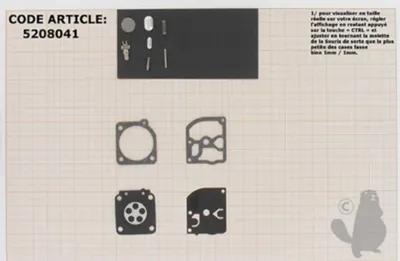 Image de Kit Réparation Membranes Et Joints Carburateur Adaptable Stihl Modèles Fs38, Fs45, Fs46, Hs45, Ht70, Ht75. Remplace Origine Zama