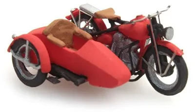 Produktbild von Artitec 387.29 - 1/87 / H0 US Liberator motor red with sidecar - Neu