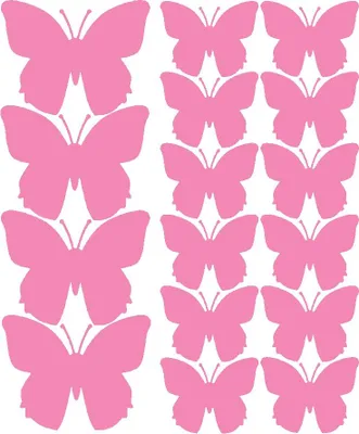 Immagine prodotto di Adesivi murali a forma di farfalla rosa, 32 pezzi, lucidi