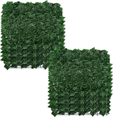 Immagine prodotto di Aopunly privacy siepe frangivento 1 * 3 M edera privacy schermo balcone pannellatura foglia recinzione, verde scuro