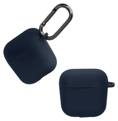 Produktbild von kwmobile Schutzhülle für Sennheiser ACCENTUM Open Hülle - TPU Silikon Case für Kopfhörer Ladecase - stoßfestes Cover mit Karabiner - Dunkelblau