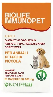 Produktbild von IMMUNOPET Ergänzungsfutter für Hund & Katze mit standardisiertem Shiitake, Reishi, Cordyceps Extrakt, 60 Kapseln