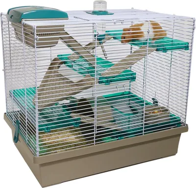 Productafbeelding van Hamsterkooi - Hamsterhuis - Onderlegplaat voor hamster - 35,99 x 50,01 x 45,01 cm - Transparant, blauwgroen