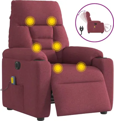 Produktbild von Massagesessel Elektrisch Weinrot Stoff