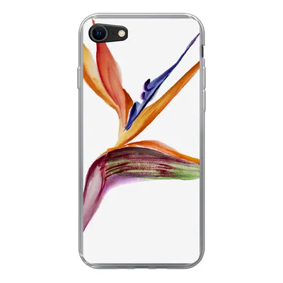 Produktbild von MuchoWow® Handyhülle Schutzhülle Hülle für iPhone 7 Strelitzia - Aquarell - Blumen Silikon Softcase Handy Hülle - Kartenhalter
