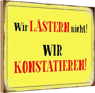 Produktbild von vianmo Holzschild 12x18 cm wir lästern nicht konstatieren Dekoration