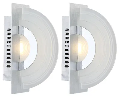 Produktbild von 2er Set LED Wandleuchte, Chrom, Glas, L 20 cm