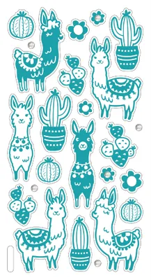 Produktbild von folia Metallic-Sticker Lama 24 Sticker auf 1 Blatt