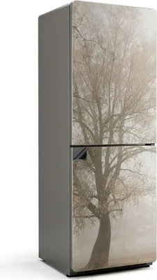 Obrázok produktu pre Hmlistá krajina so stromom - Magnetický kryt na chladničku - Magnetická fólia do kuchyne - dekorácia na chladničku - samolepiaca magnetická tabuľa - magnetická fólia na dvere chladničky - 70x190 cm