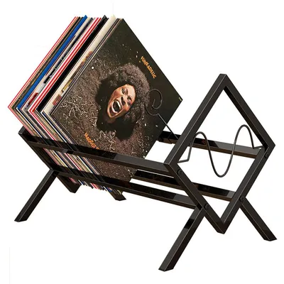 Produktbild von Schallplattenständer, Schallplatten Aufbewahrung, Vinyl Schallplattenständer Metall Schallplatten Regal, 80-100 LP Vinyl Regal für Vinyl-Schallplatten