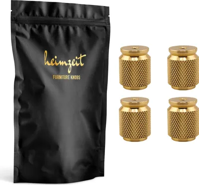 Produktbild von 4x Möbelknöpfe Gold Schrankknöpfe Aluminium Möbelgriff Schubladenknopf Türknauf