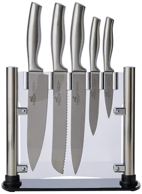 Messerblock Acryl 5-teilig – ORYS-Messer Set 9–20 cm