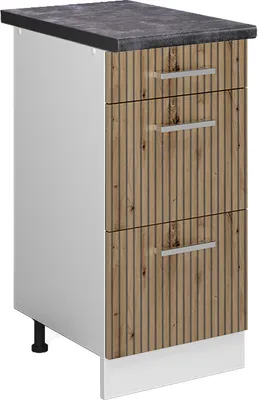 Obrázek produktu pro Spodní skříňka kuchyňské linky Vicco R-Line Řemeslný dub 40 cm se zásuvkami, PD Antracit, Model 49178