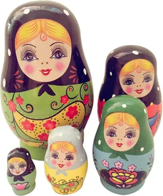 Zdjęcie produktu dla 5 sztuk rosyjskich matrioszek, tradycyjne drewniane, ręcznie malowane zabawki, idealne jako prezent