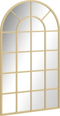 Produktbild von Wandspiegel, Fenster-Design, Flurspiegel, Metallrahmen, 110 x 65 cm, Gold