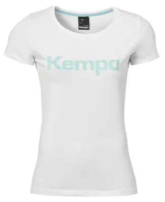 Productafbeelding van Kempa Handball Graphic T-shirt, dames, korte mouwen, trainingsshirt, wit, maat S